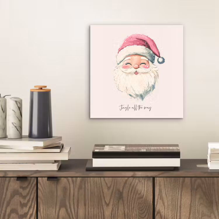 Aluminium schilderij - Kerstman - Kerst - Quote - Beige — 2