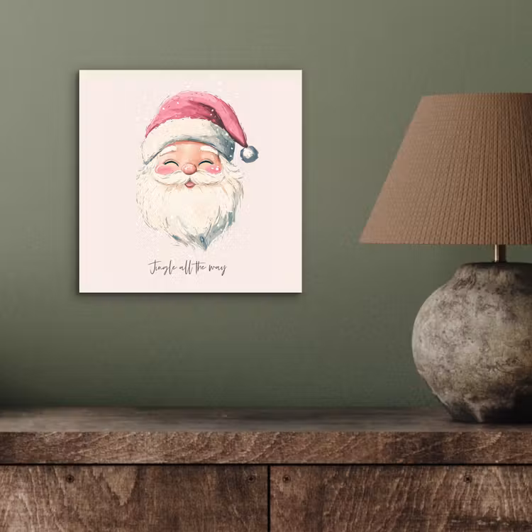 Aluminium schilderij - Kerstman - Kerst - Quote - Beige — 3