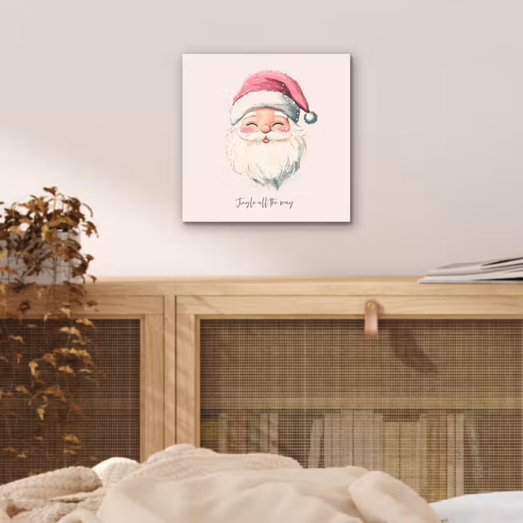 Aluminium schilderij - Kerstman - Kerst - Quote - Beige — 4