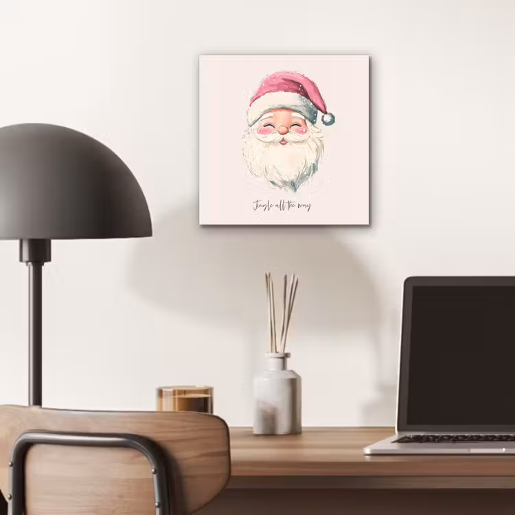 Aluminium schilderij - Kerstman - Kerst - Quote - Beige — 6
