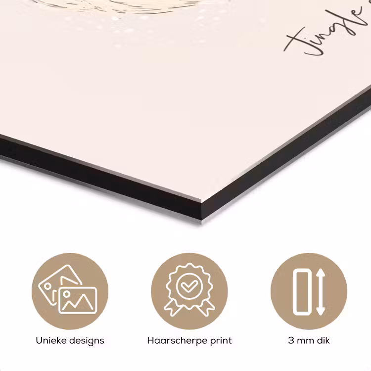 Aluminium schilderij - Kerstman - Kerst - Quote - Beige — 7