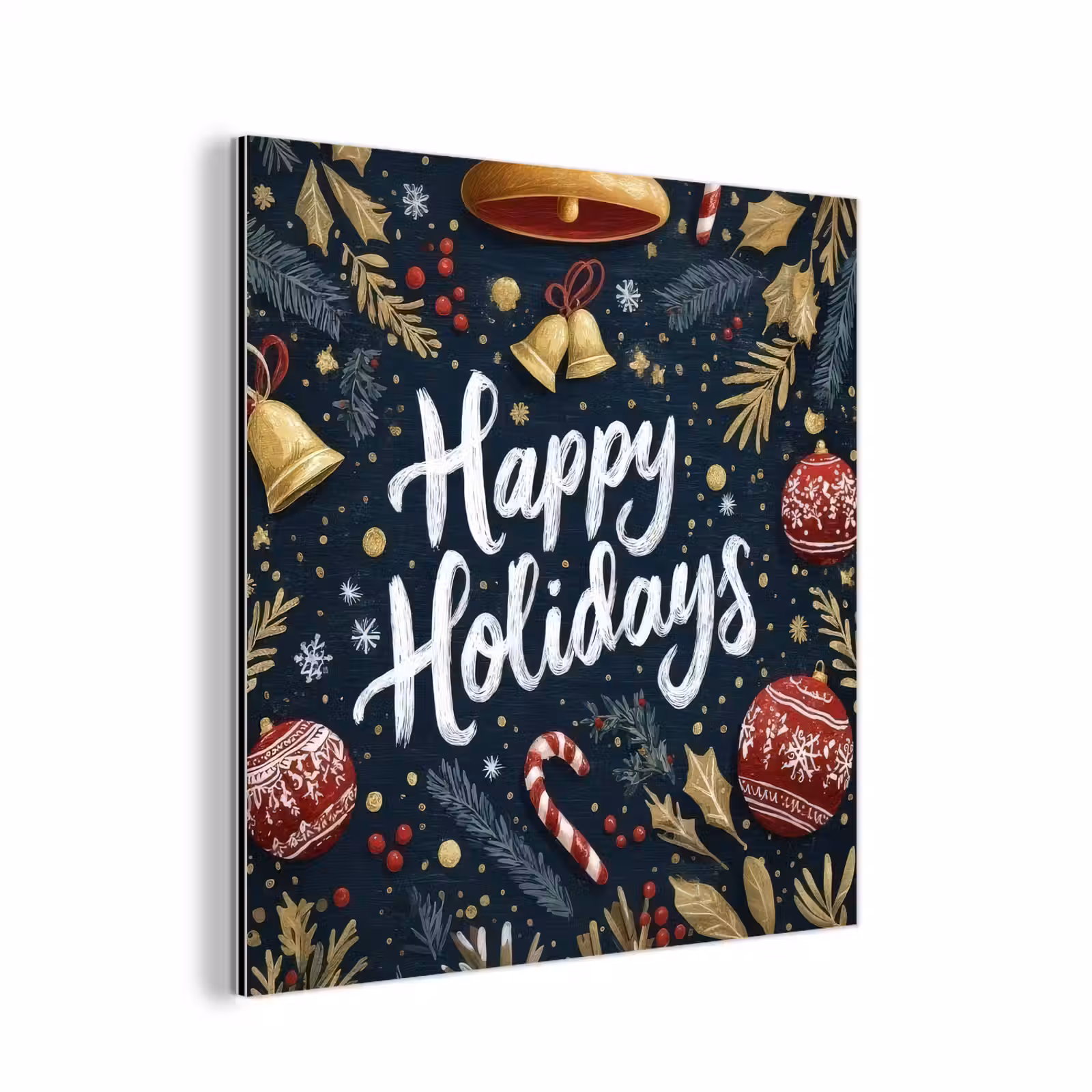 Aluminium schilderij - Feestelijk - Kerstgroet - Kleurrijk — 1
