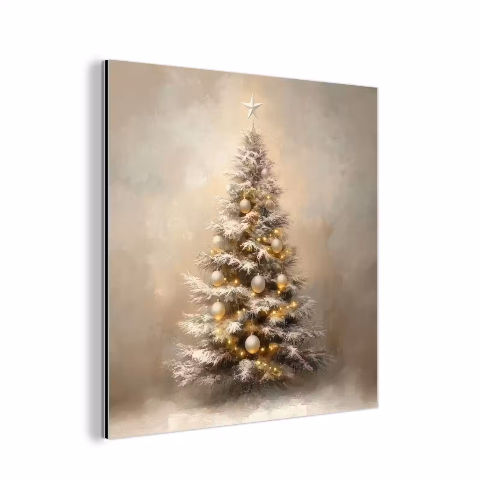 Aluminium schilderij - Kerst - kerstboom - Sneeuw - Art — 1