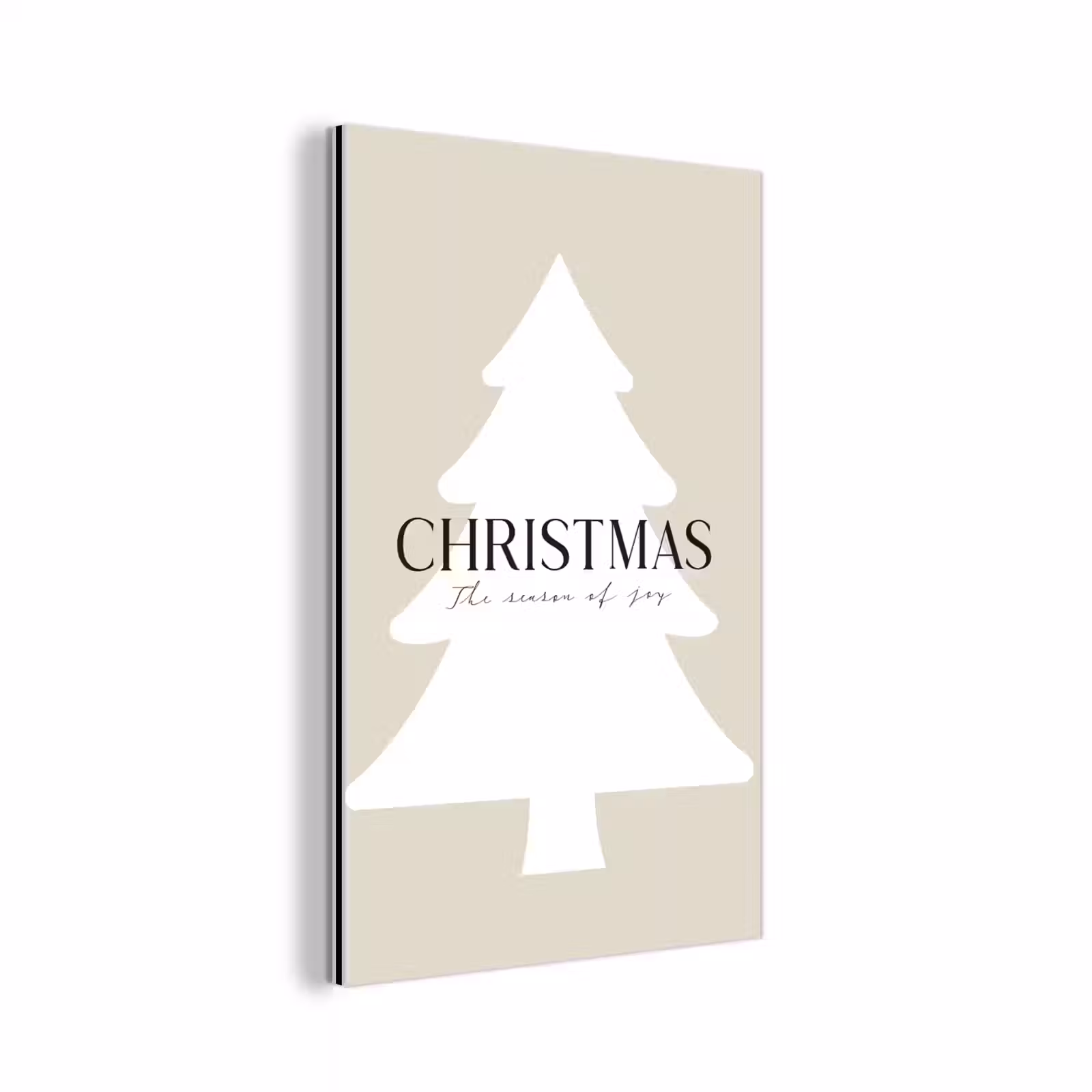 Aluminium schilderij - Kerstboom - Japandi - Christmas - Beige — 1