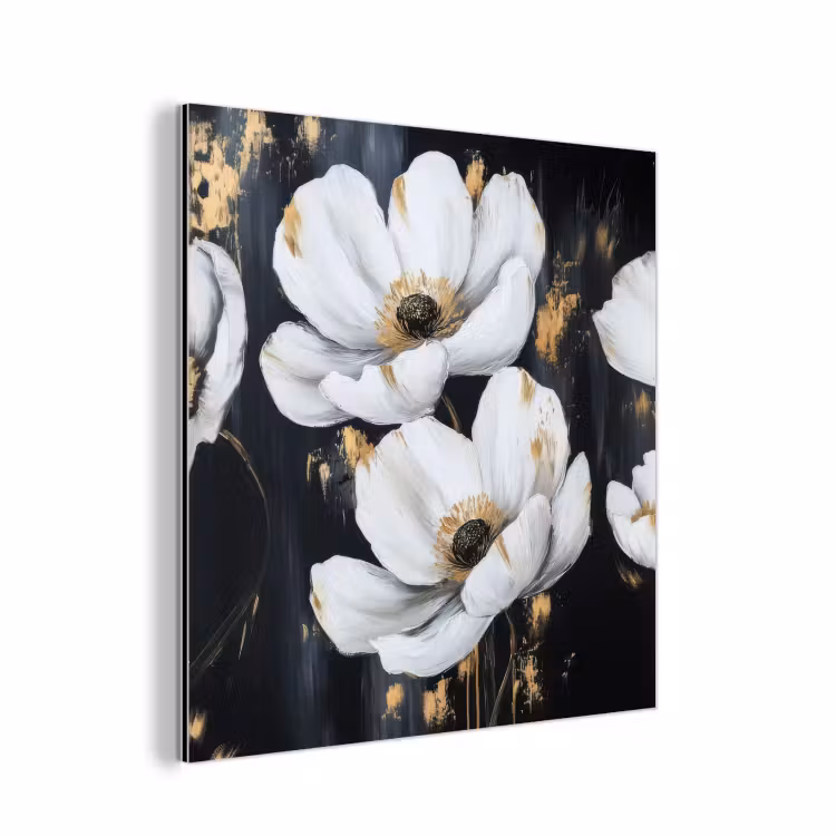 Aluminium schilderij - Bloemen - Wit - Abstract — 1