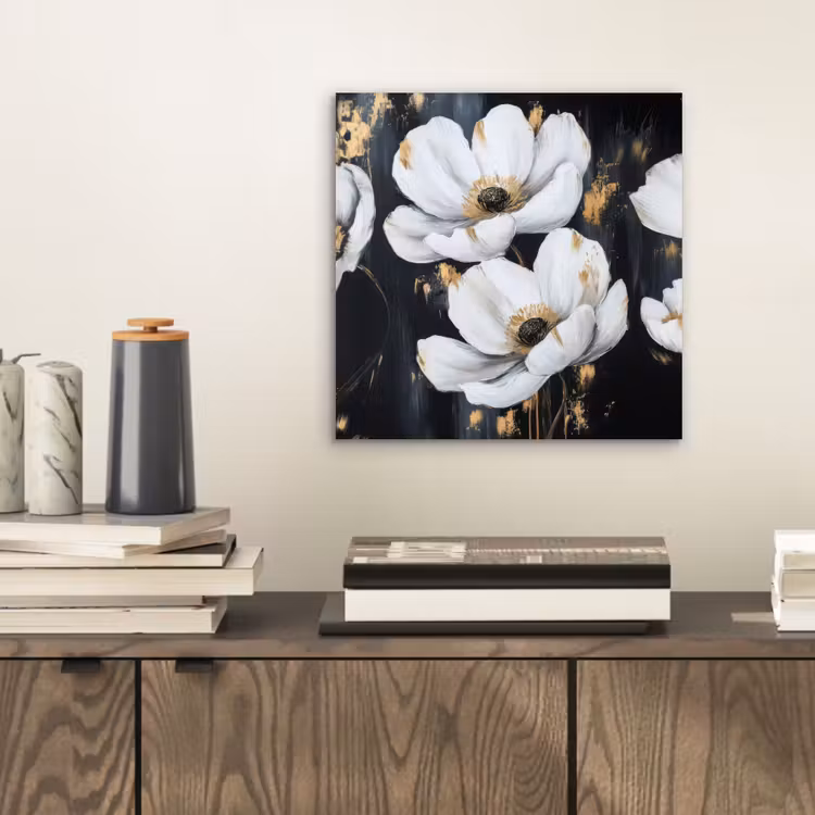 Aluminium schilderij - Bloemen - Wit - Abstract — 2