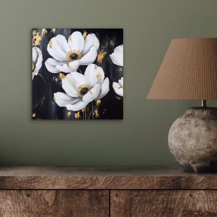Aluminium schilderij - Bloemen - Wit - Abstract — 3