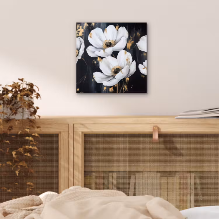 Aluminium schilderij - Bloemen - Wit - Abstract — 4
