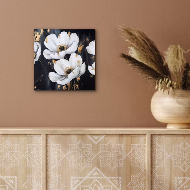 Aluminium schilderij - Bloemen - Wit - Abstract — 5