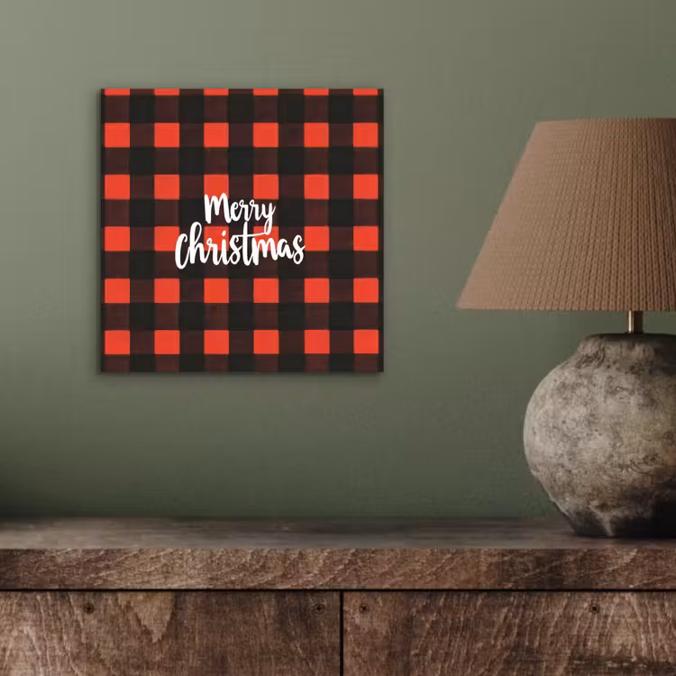 Aluminium schilderij - Geruit - Rood - Tekst - Christmas — 3