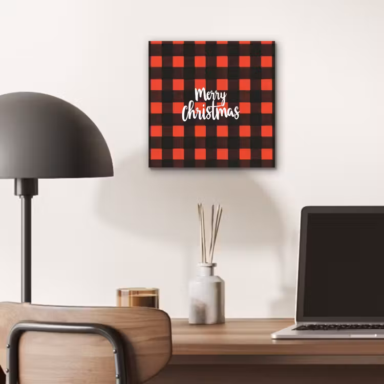 Aluminium schilderij - Geruit - Rood - Tekst - Christmas — 6