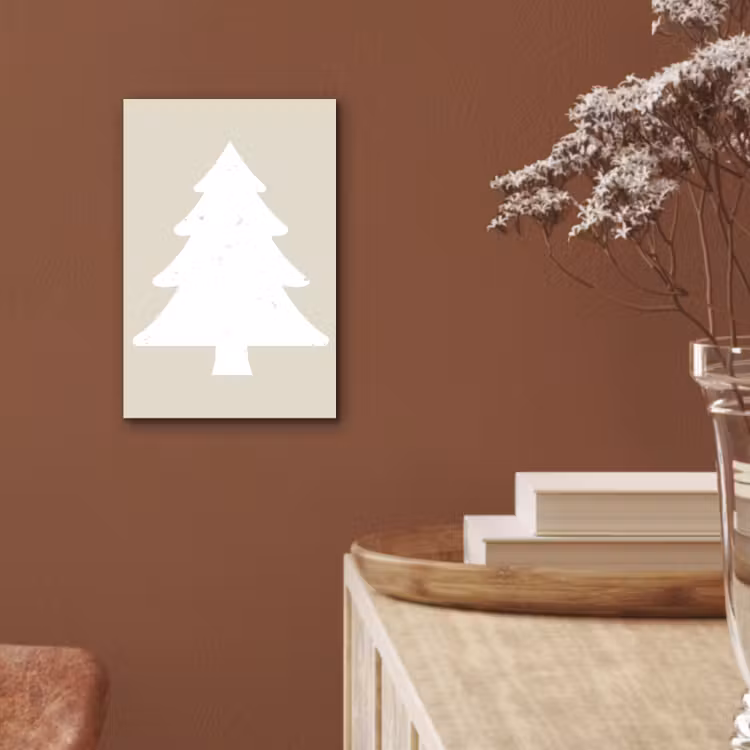 Aluminium schilderij - Japandi - Kerstboom - Beige - Kerstversiering — 5