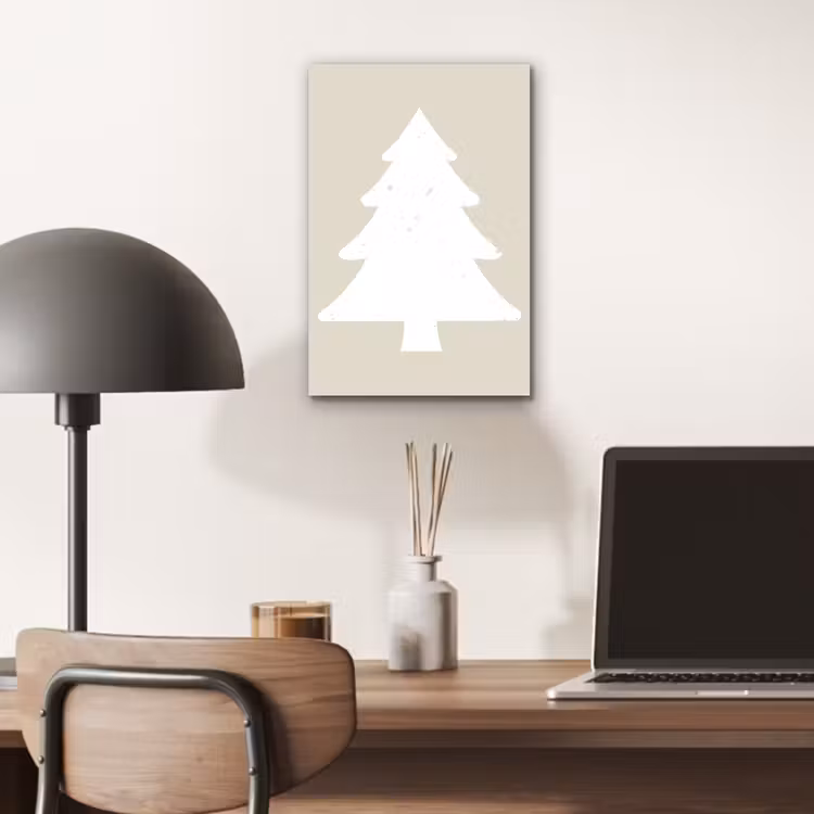 Aluminium schilderij - Japandi - Kerstboom - Beige - Kerstversiering — 6