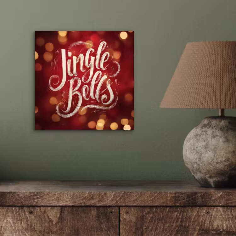 Aluminium schilderij - Jingle - Bells - Kerst - Rood — 3