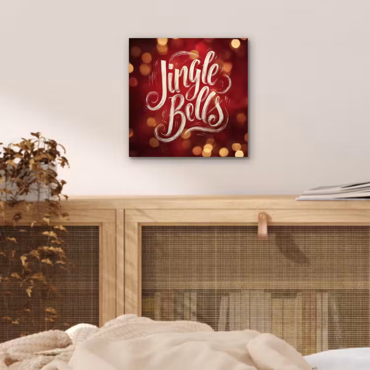 Aluminium schilderij - Jingle - Bells - Kerst - Rood — 4