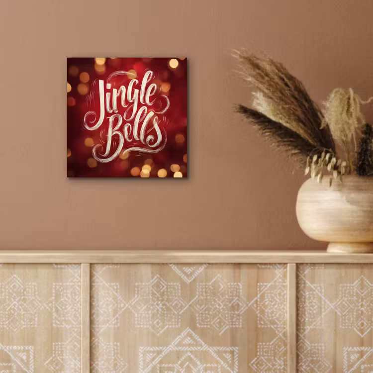 Aluminium schilderij - Jingle - Bells - Kerst - Rood — 5