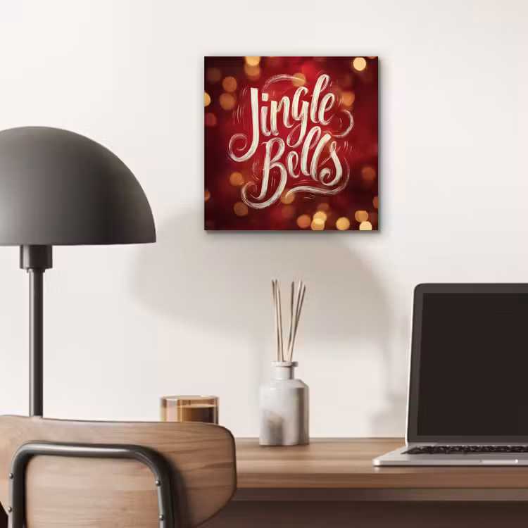 Aluminium schilderij - Jingle - Bells - Kerst - Rood — 6