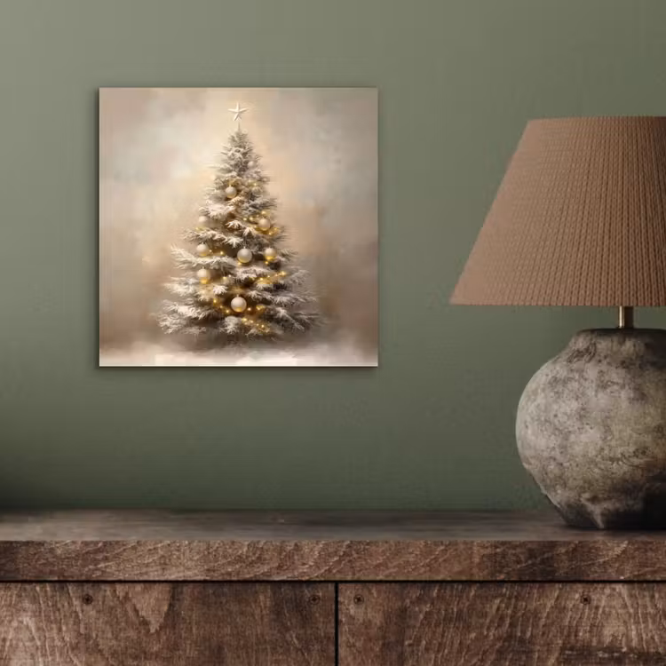 Aluminium schilderij - Kerst - kerstboom - Sneeuw - Art — 3