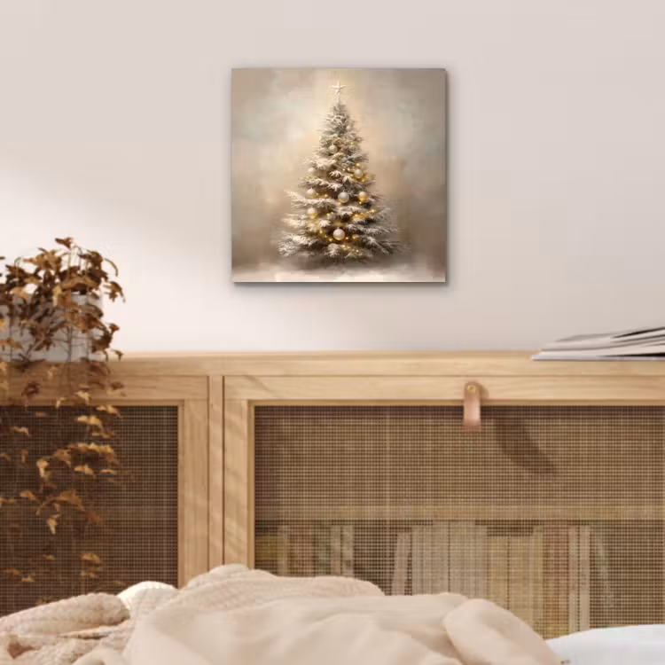 Aluminium schilderij - Kerst - kerstboom - Sneeuw - Art — 4