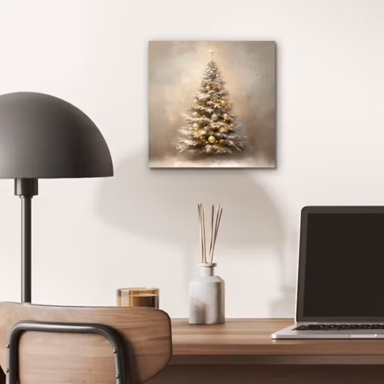Aluminium schilderij - Kerst - kerstboom - Sneeuw - Art — 6