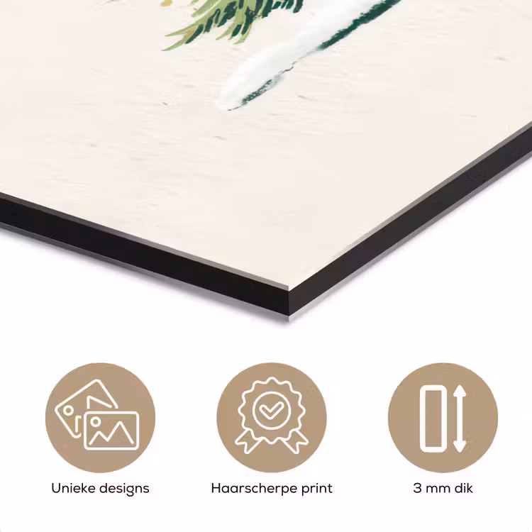 Aluminium schilderij - Kerstboom - Illustratie - Ster - Sneeuw — 7