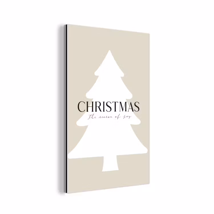 Aluminium schilderij - Kerstboom - Japandi - Christmas - Beige — 1