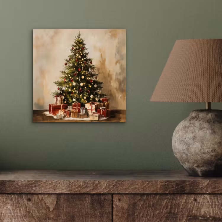Aluminium schilderij - Kerstboom - Versierd - Kleurrijk — 3