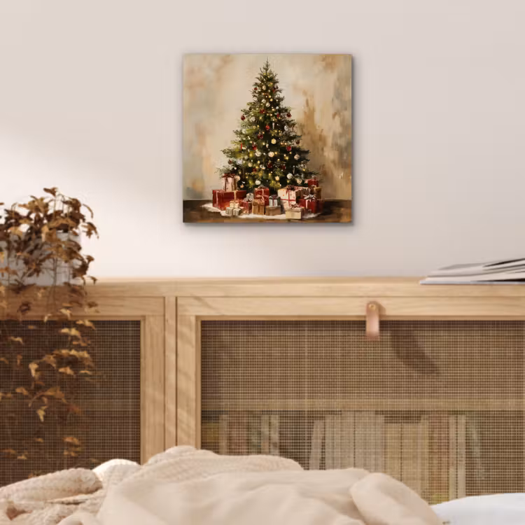 Aluminium schilderij - Kerstboom - Versierd - Kleurrijk — 4
