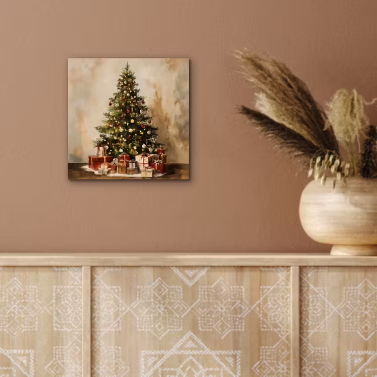 Aluminium schilderij - Kerstboom - Versierd - Kleurrijk — 5