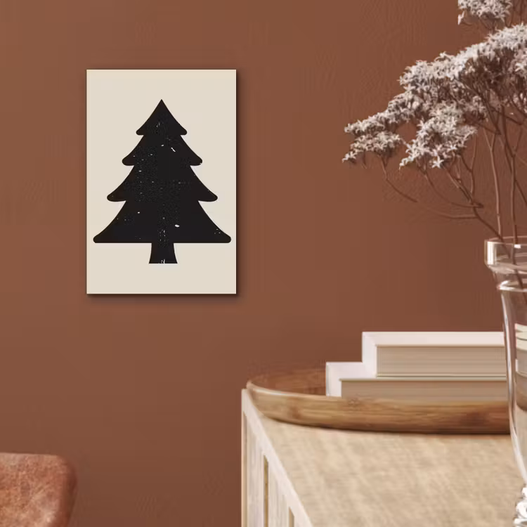 Aluminium schilderij - Kerstboom - Zwarte kerstboom - Boom - Japandi — 5