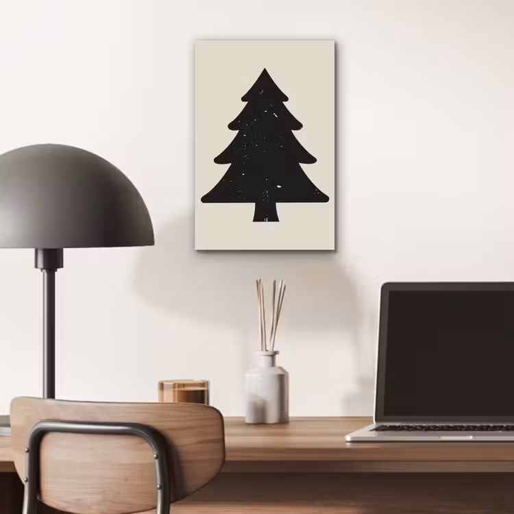 Aluminium schilderij - Kerstboom - Zwarte kerstboom - Boom - Japandi — 6
