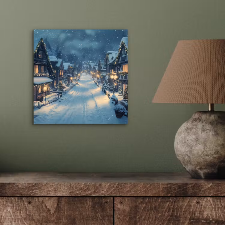 Aluminium schilderij - Kerstdorp - Kerst - Sneeuw - Winter — 3