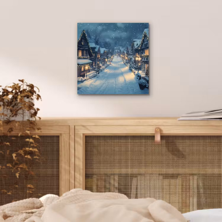 Aluminium schilderij - Kerstdorp - Kerst - Sneeuw - Winter — 4