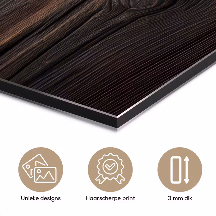 Aluminium schilderij - Hout - Grillige nerven — 7