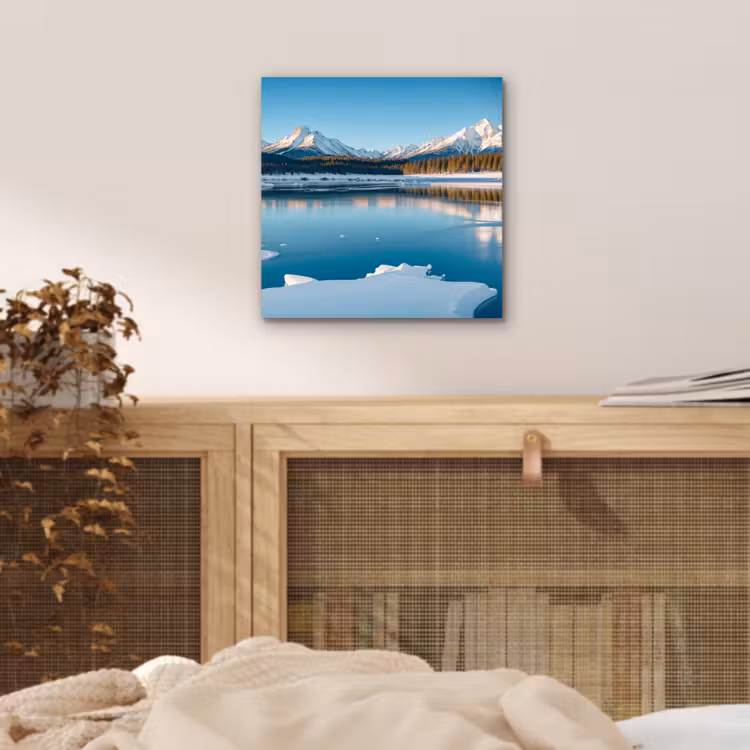 Aluminium schilderij - Landschap - Winter - Meer - Bergen - Uitzicht - IJs — 4