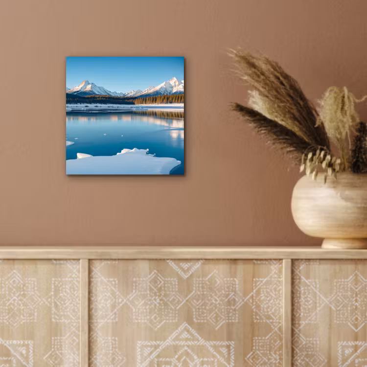 Aluminium schilderij - Landschap - Winter - Meer - Bergen - Uitzicht - IJs — 5