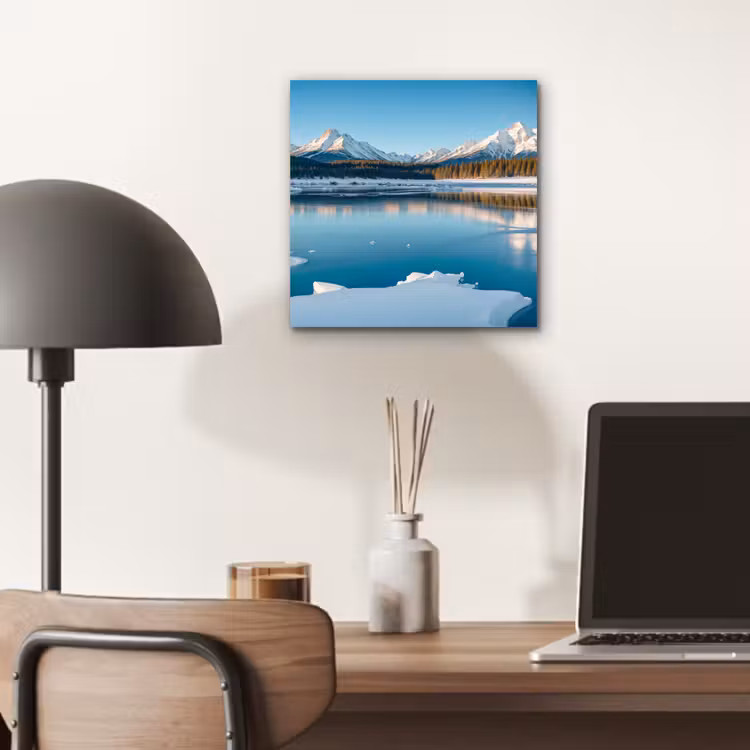 Aluminium schilderij - Landschap - Winter - Meer - Bergen - Uitzicht - IJs — 6