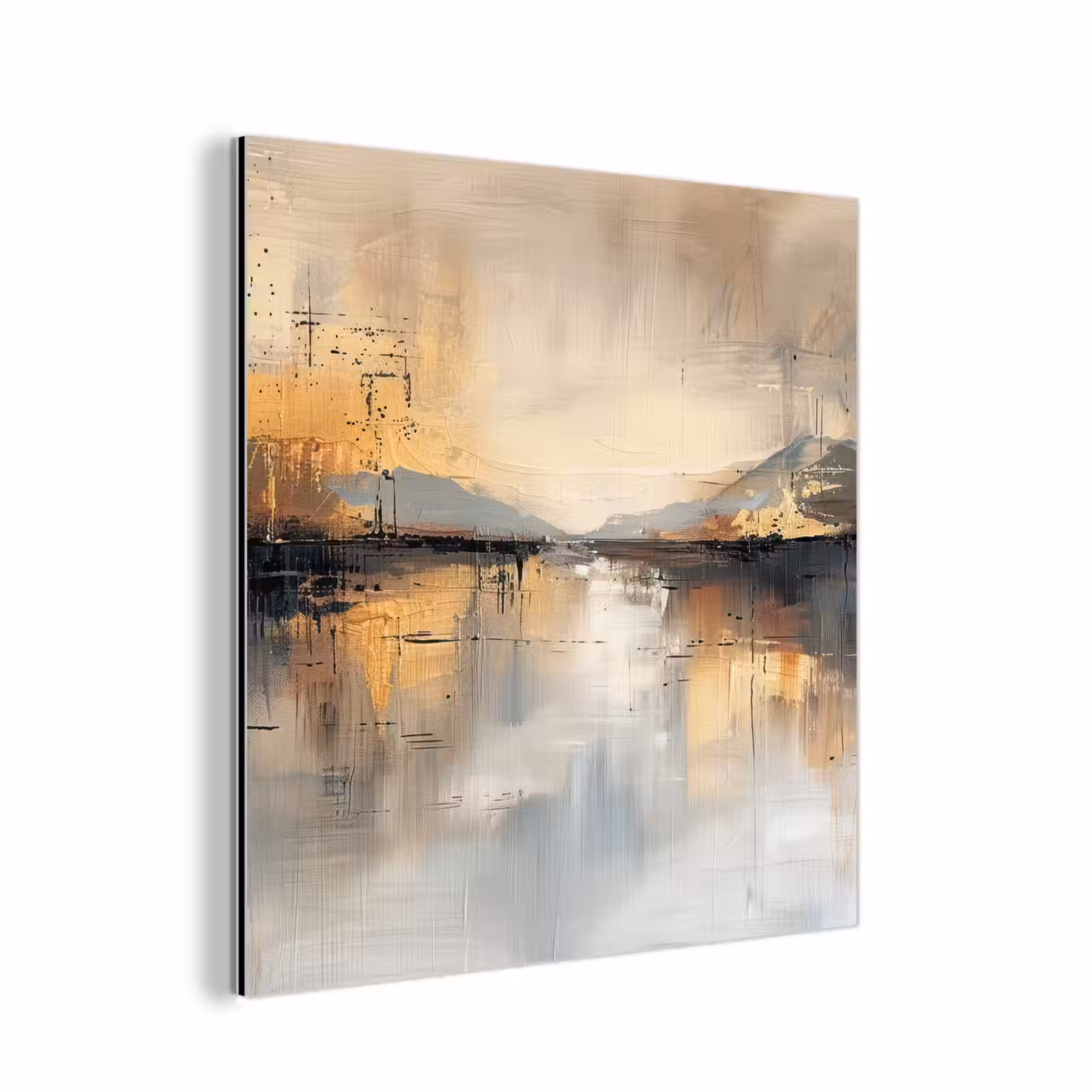 Aluminium schilderij - Abstract - Modern - Beige - Aesthetic - Goud — 1