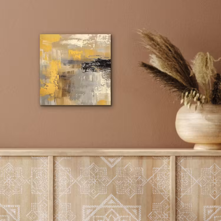 Aluminium schilderij - Abstract - Geel - Modern - Beige — 5