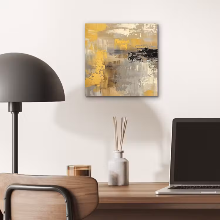 Aluminium schilderij - Abstract - Geel - Modern - Beige — 6