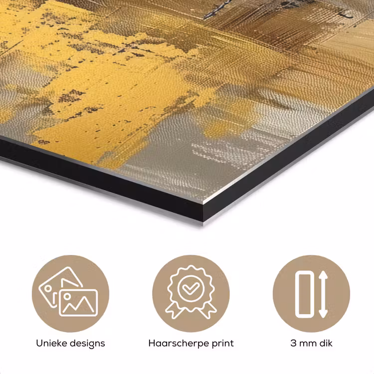 Aluminium schilderij - Abstract - Geel - Modern - Beige — 7