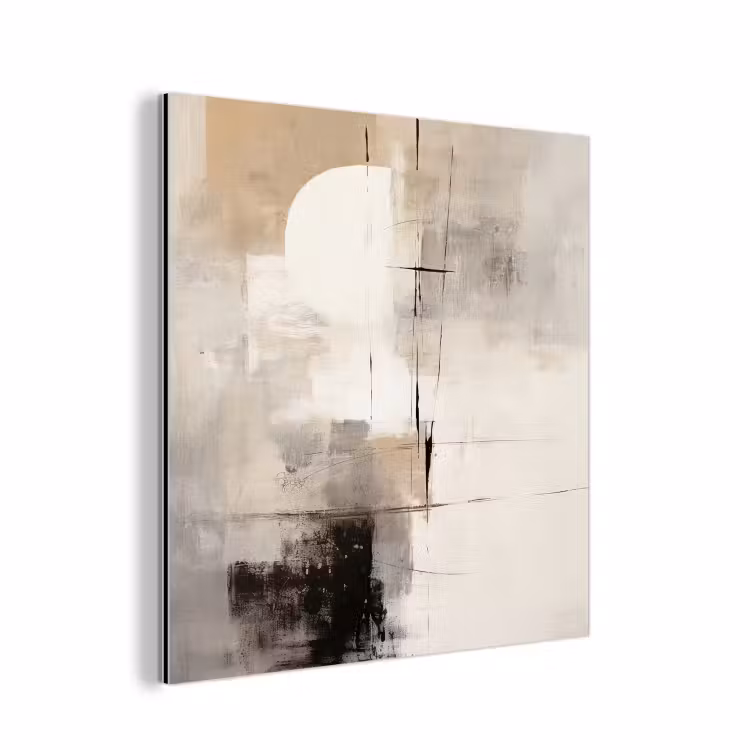Aluminium schilderij - Abstract - Kunst - Grijs — 1