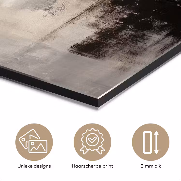 Aluminium schilderij - Abstract - Kunst - Grijs — 7