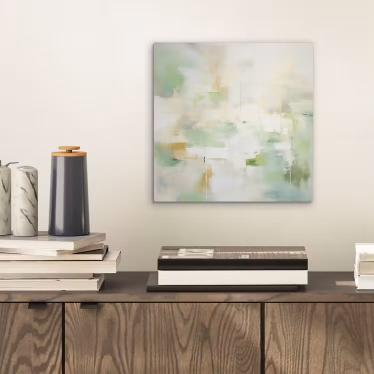 Aluminium schilderij - Abstract - Kunst - Wit - Groen - Modern — 2