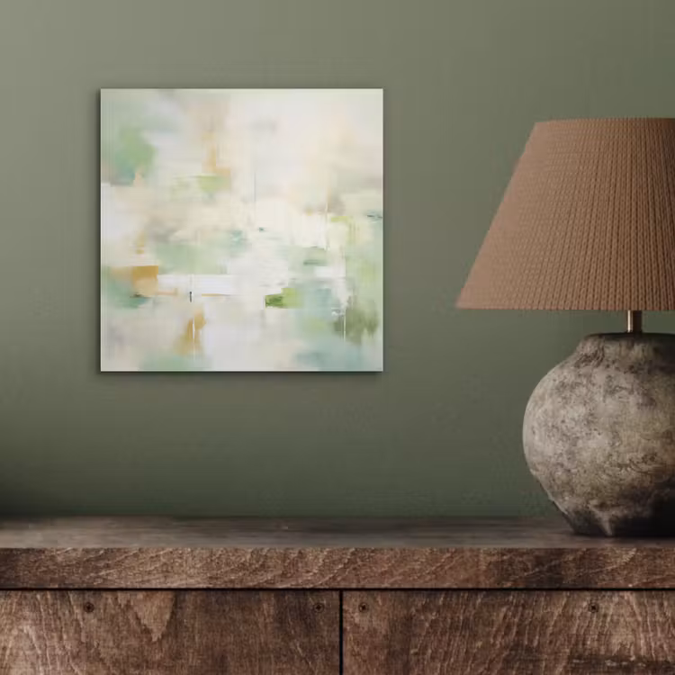 Aluminium schilderij - Abstract - Kunst - Wit - Groen - Modern — 3