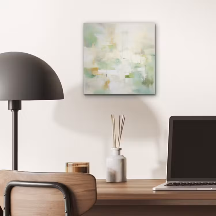 Aluminium schilderij - Abstract - Kunst - Wit - Groen - Modern — 6