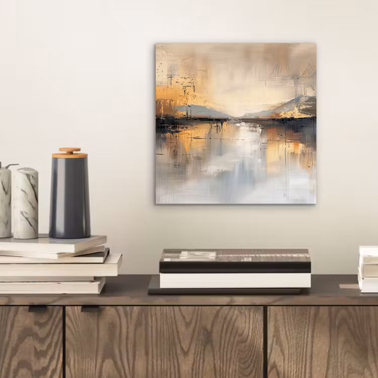 Aluminium schilderij - Abstract - Modern - Beige - Aesthetic - Goud — 2