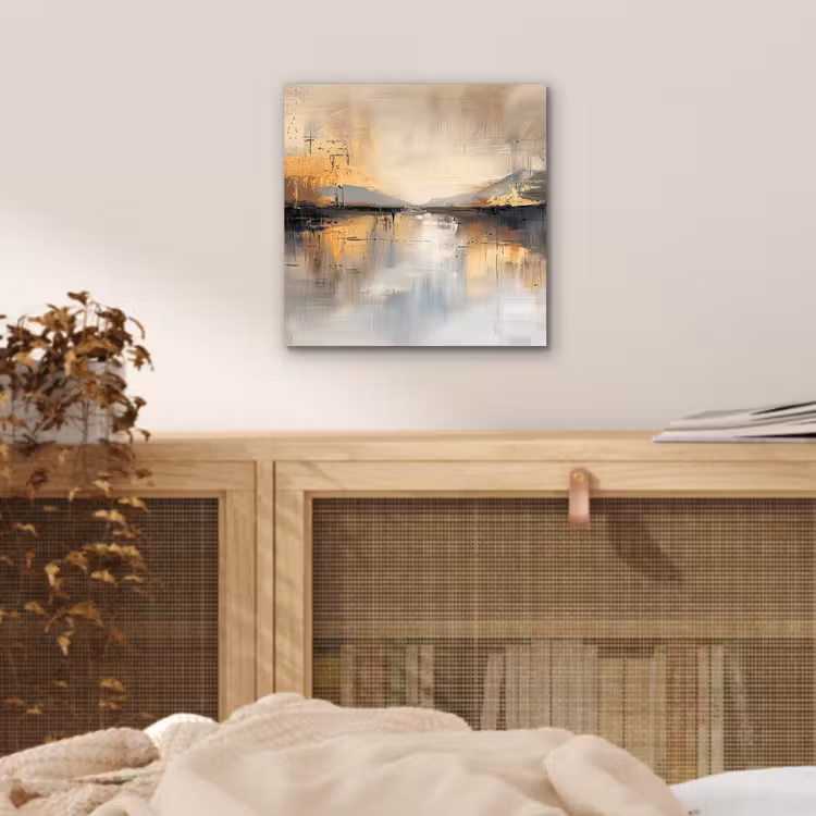 Aluminium schilderij - Abstract - Modern - Beige - Aesthetic - Goud — 4