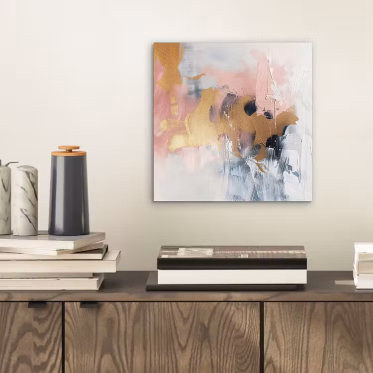 Aluminium schilderij - Abstract - Pastel kleuren - Goud - Modern - Aesthetic — 2