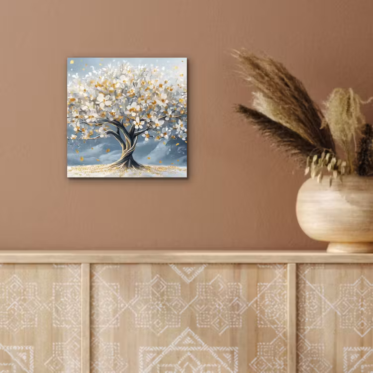 Aluminium schilderij - Boom - Winter - Levensboom - Modern - Goud — 5